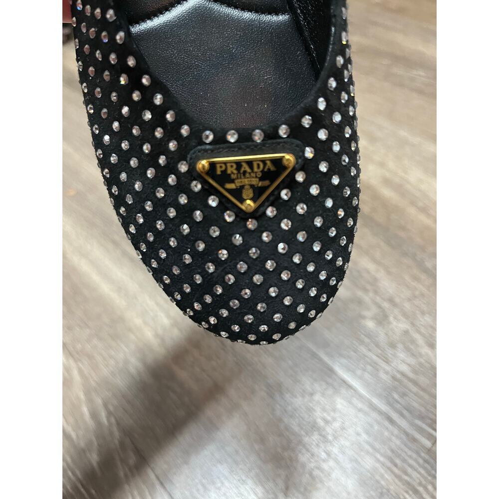 Prada Suede Ballerinas with Crystals Size 37.5 - Picture 8 of 16